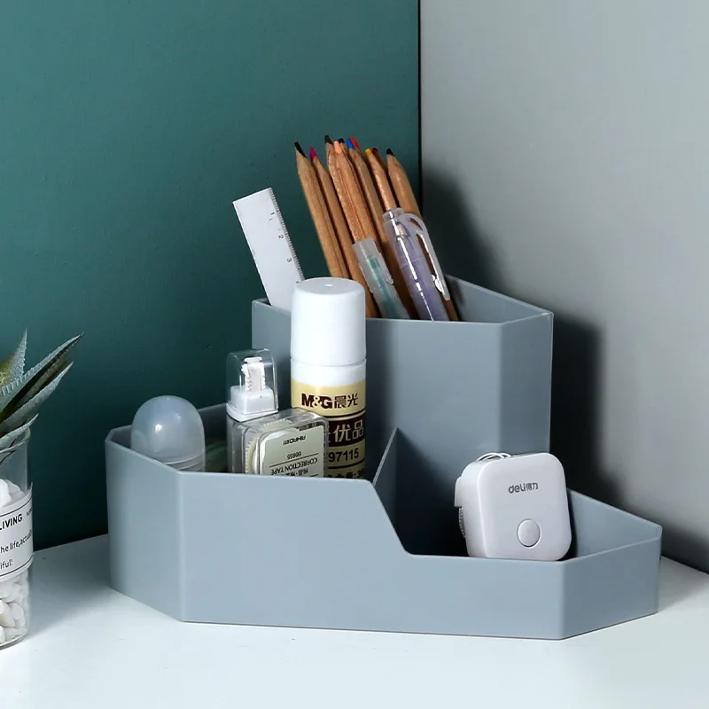  YiCleaner Cosmetics Storage Box Make Up Organizer Corner Desktop Box Organizing Plastic Household S