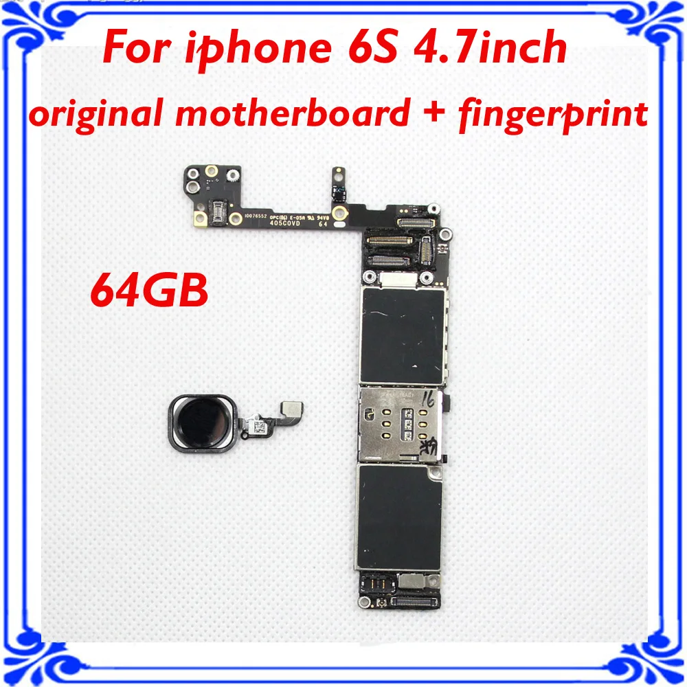 64GB 100% original motherboard with touch ID for iphone 6S 4.7inch