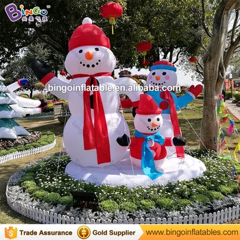 

Free delivery 3 meters Inflatable snowman family for Christmas party decoration blow up snowman members balloon for garden toys