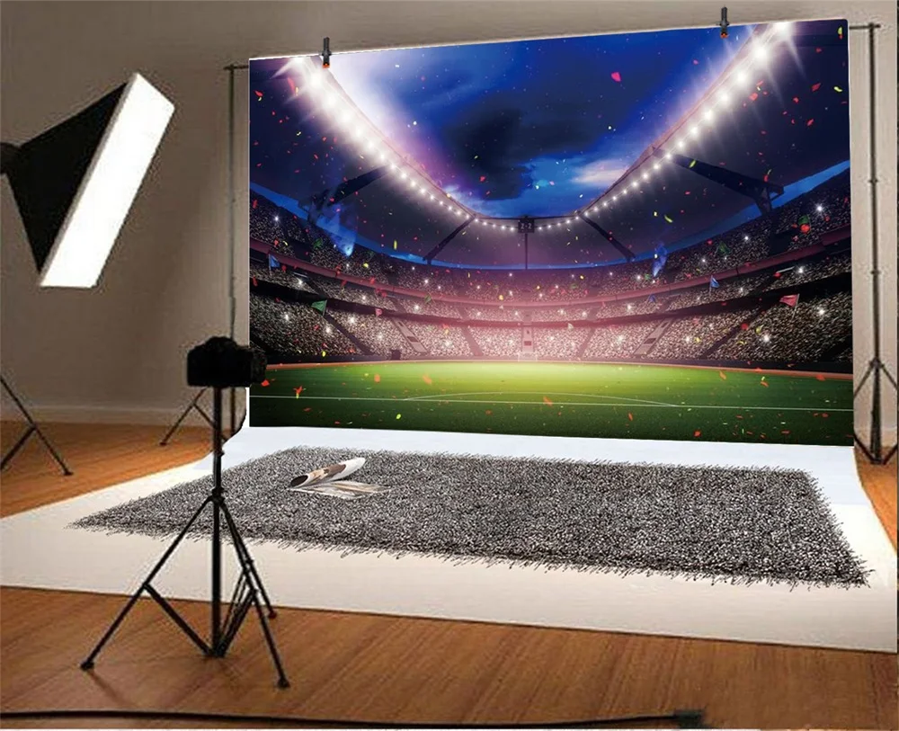Laeacco Stadium Playground Sports Events Scene Photography Backgrounds Customized Photographic Backdrops For Photo Studio