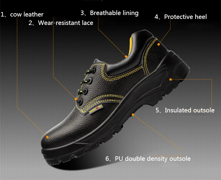 Нескользящая защитная обувь Мужская изоляция 6 кВ износостойкая открытая рабочая обувь дышащая водонепроницаемая рабочая обувь со стальным носком