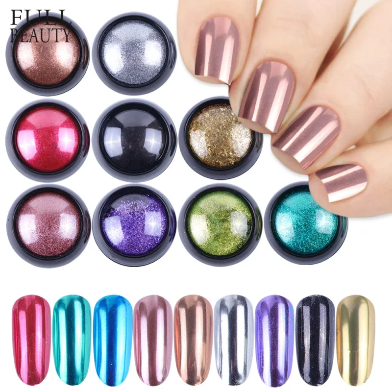 

0.3g Magic Mirror Rose Gold Silver Black Powder Nail Glitter Dust DIY Manicure Nail Art Gel Polish Chrome Decoration Flake CH916