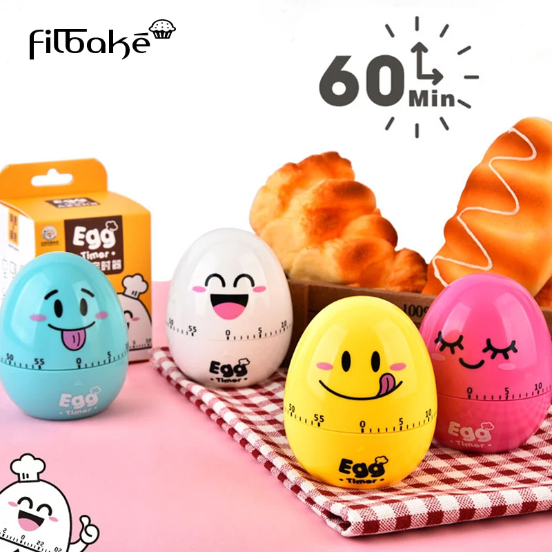 

FILBAKE Cartoon Cute Egg Timer Plastic Machine Timer 60min Alarm Clock Kitchen Timer Stopwatch emporizador Kitchen Tool For Home