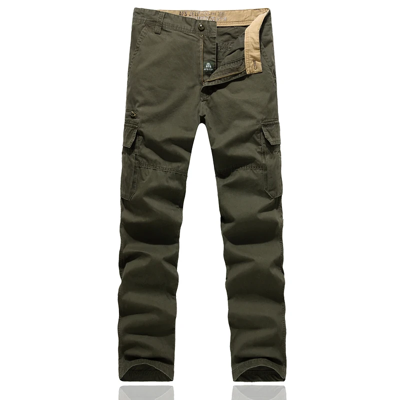

Mens Cotton Pants Militare Combat Multi-Pockets Casual Loose Full Length Brand Army Cargo Baggy Pants Work Trousers No Belt