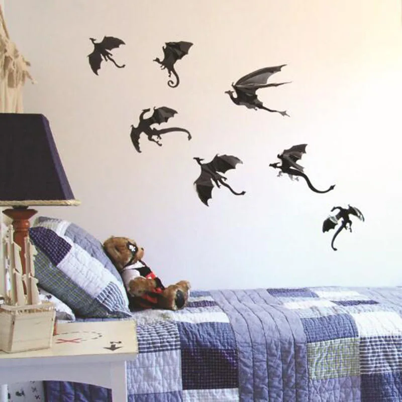 hot new Sale Halloween Rooms Fun Life Game of Decor Dinosaurs Boys Thrones Inspired 3D Dragon Wall Art Silhouettes|wall art|game thrones wallgame