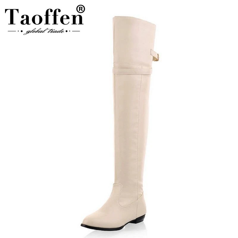 

Size 34-45 Women Flat Over Knee Boots Ladies Fashion Long Snow Boot Warm Winter Brand Botas Footwear Shoes P9460
