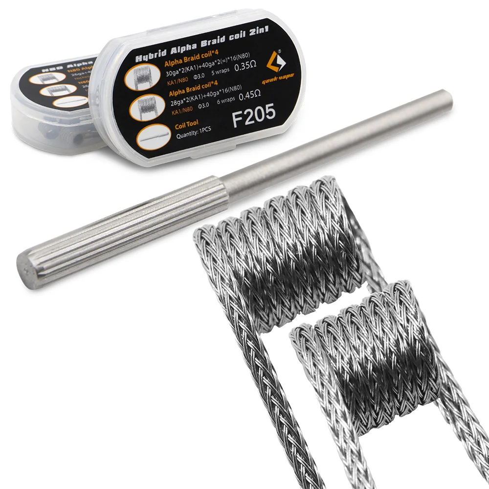 Original Geekvape F205 Hybrid Alpha Braid Coil 2 in 1 vs F206 N80 Alpha Braid Coil for E Cigarette RDA RDTA Atomizer DIY Coils 028