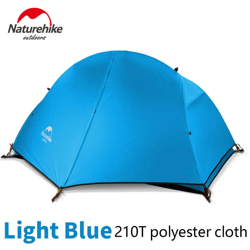 NatureHike 1-2 человек двойной слой Сверхлегкий Палатка для пикника на открытом воздухе 3 сезона водонепроницаемый тент Кемпинг 20D силиконовая палатка NH18A180-D - Цвет: 210T Blue