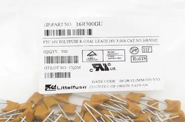 

500PCS x 16R300GU 16V 3A PTC POLYFUSE RADIAL LEADS PTC Resettable Fuse 16R300G