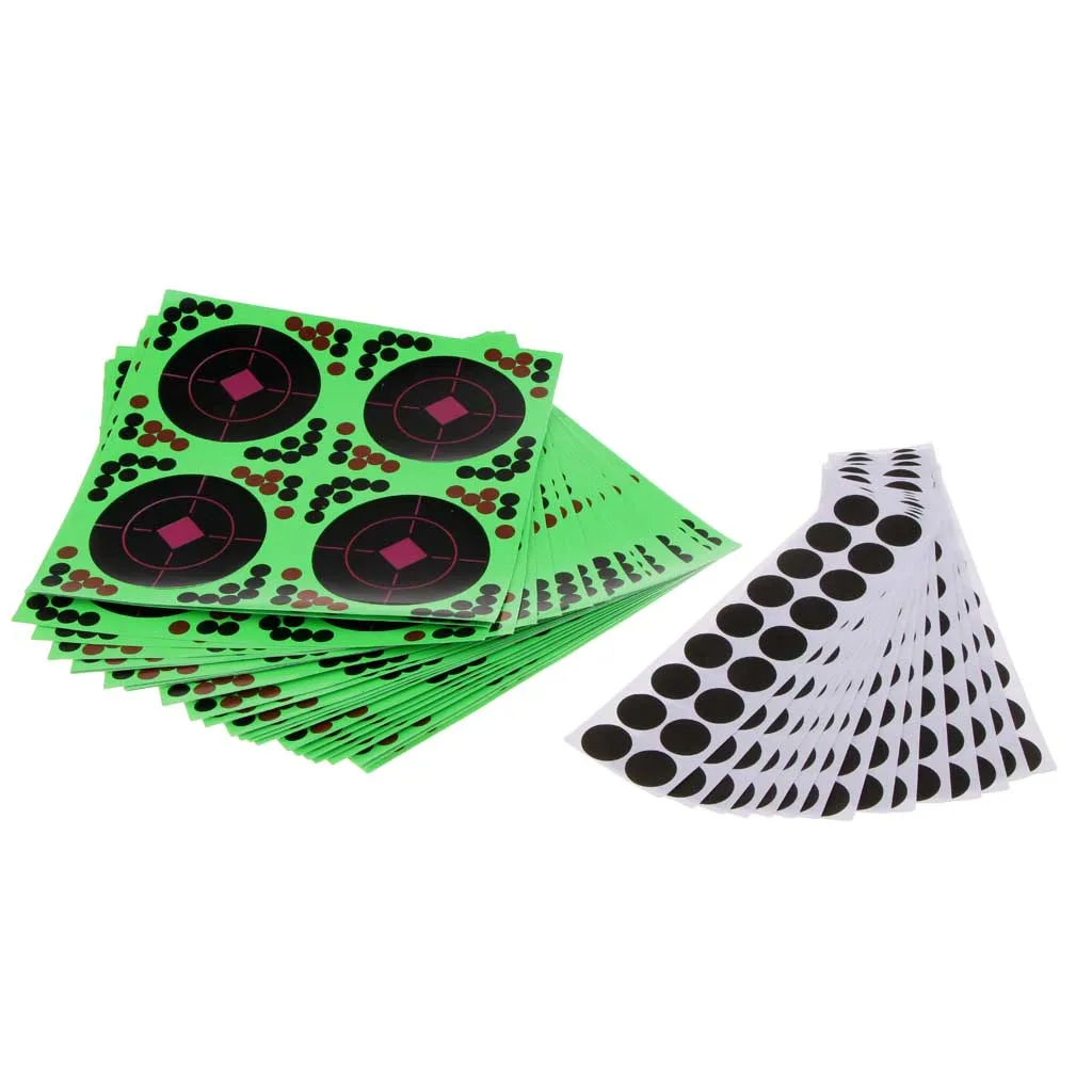 

100pcs Shooting Targets Reactive Splatter Adhesive Paper Target with Patches for Training Hunting Pratice