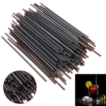 

100 x Black Plastic Mini Cocktail Straws Celebration Drinks Party Supplies Tool