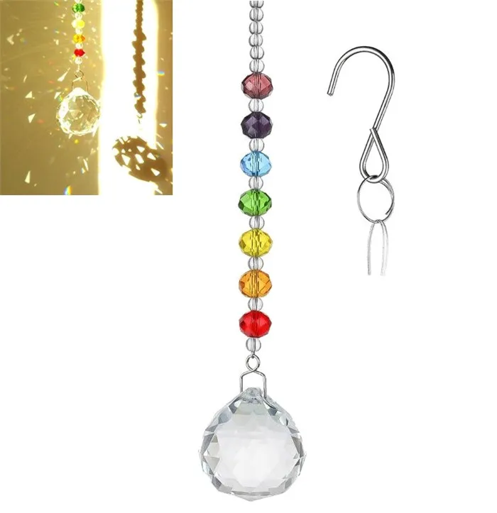 

Lucky Feng Shui Crystal Ball Prisms Pendant Pendulum Hanging Window Home Decor