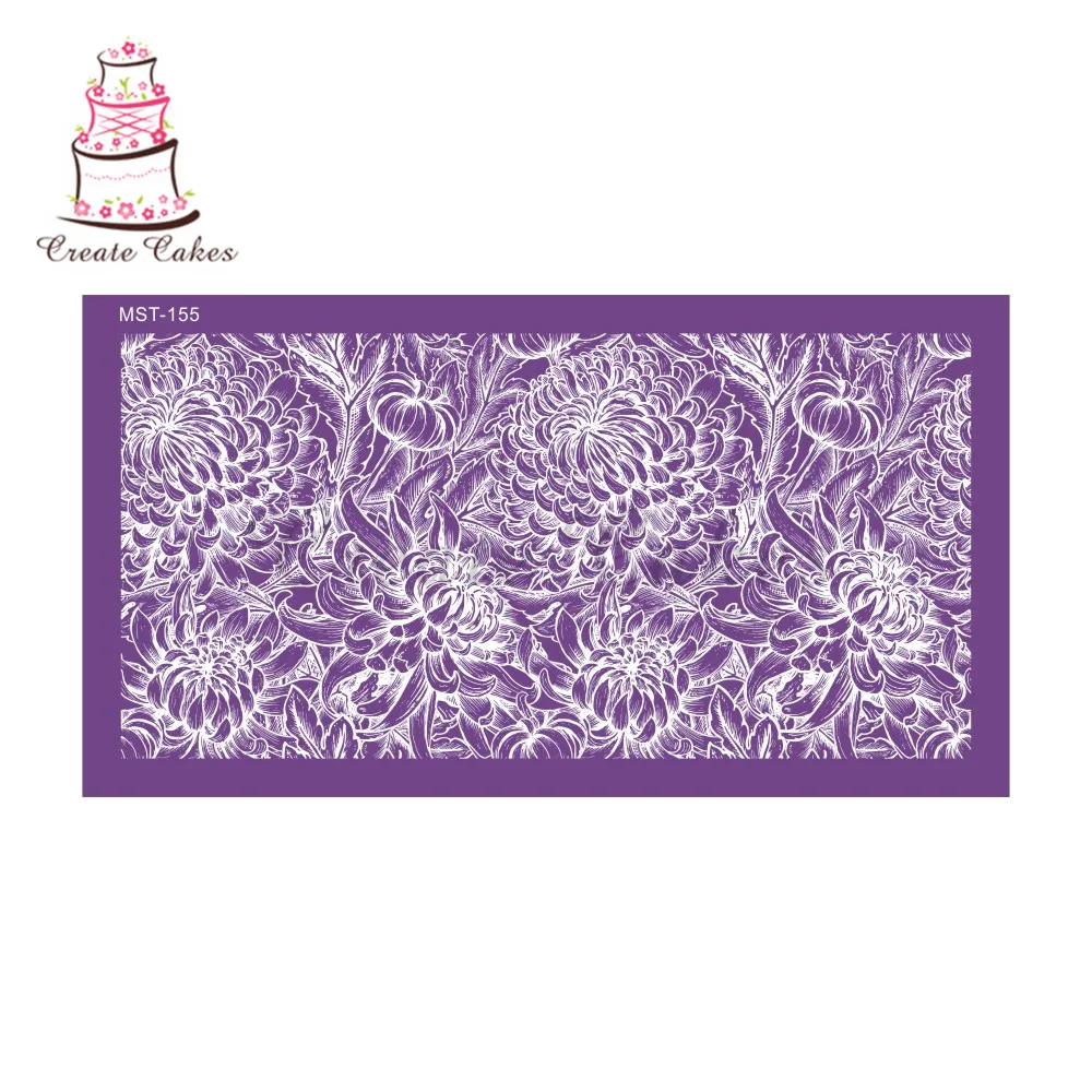 

Chrysanthemum Blooming Cake Stencil Lace Mesh Stencils For Wedding Cake Border Stencils Fondant Mould Cake Decorating Tool Cake