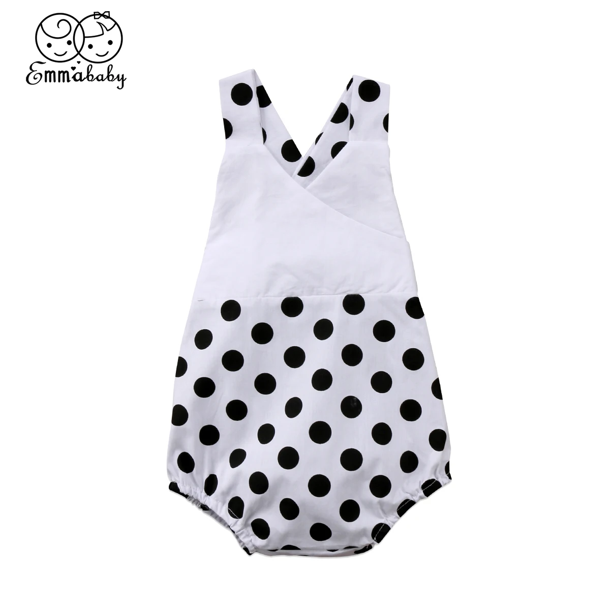 Baby Kid Boy Girl Newborn Jumpsuit Bodysuit Cotton Sleeveless V Neck