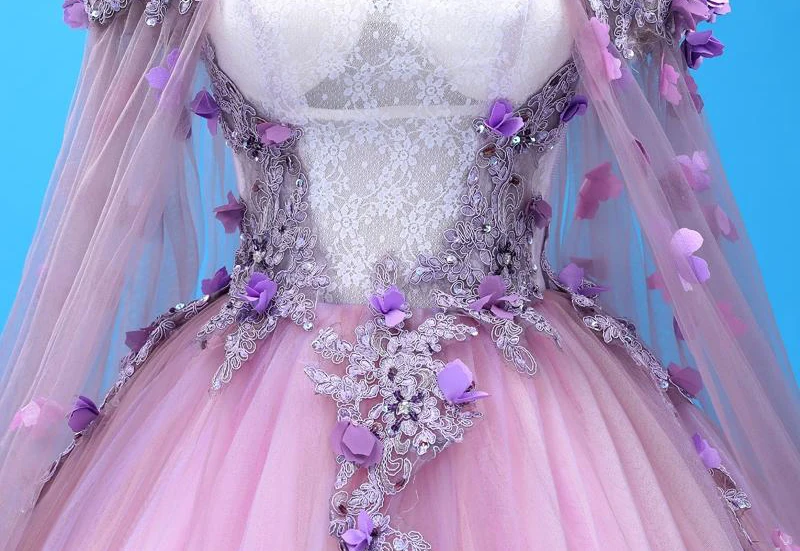 SSYFashion новое платье для выпускного вечера милое фиолетовое кружевное цветочное вырез лодочка, аппликация в пол вечерние бальные платья под заказ официальные платья