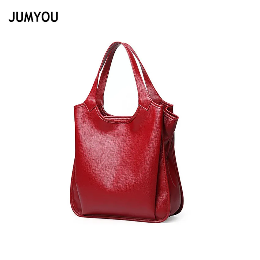 

Genuine Leather Fashion Luxury Handbags Women Bags Leather Designe 2018 Soft Real Leather Shoulder Bags Ladies Hand Bags Simple