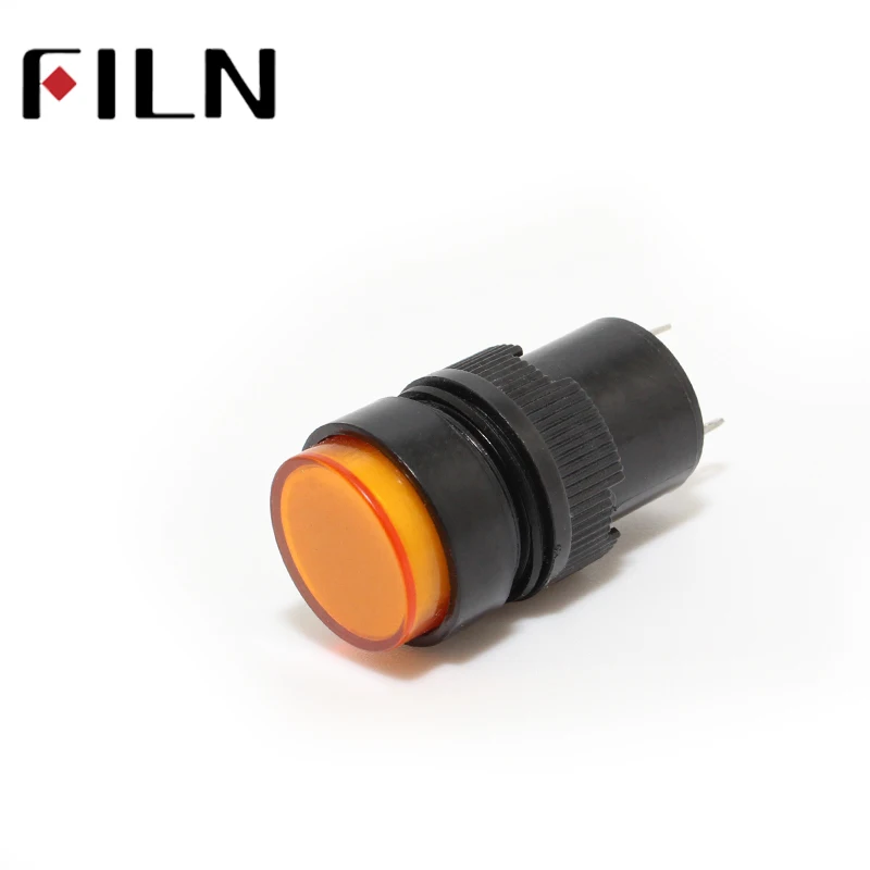 Yellow Pilot Light LED 16mm Indicator Warning Lamp Panel Mounting 220V
