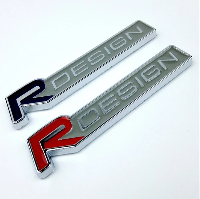 car styling 3D metal Zinc alloy R DESIGN RDESIGN letter Emblems Badges