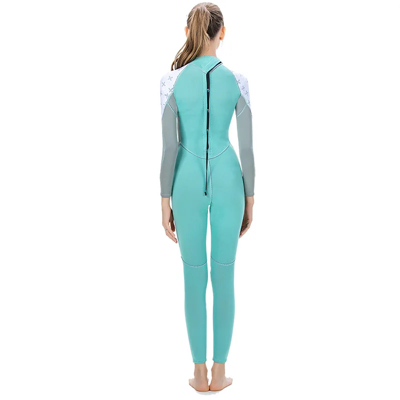 SLINX Long-sleeve Women Wetsuit 2mm Neoprene Full Body Scuba Diving Suit Patchwork Surfing Swimsuit Keep Warm Anti-UV