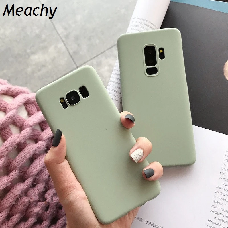 Модный однотонный чехол Meachy для Samsung Galaxy S10 Plus S9 S8 Note 8 9 Жесткий Чехол |