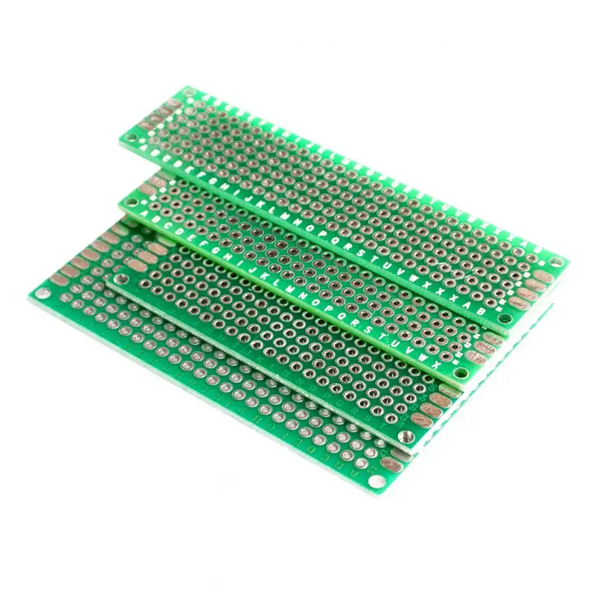 

Dropshipping 4pcs 5x7 4x6 3x7 2x8cm double Side Copper prototype pcb Universal Board Fiberglass board for Arduino