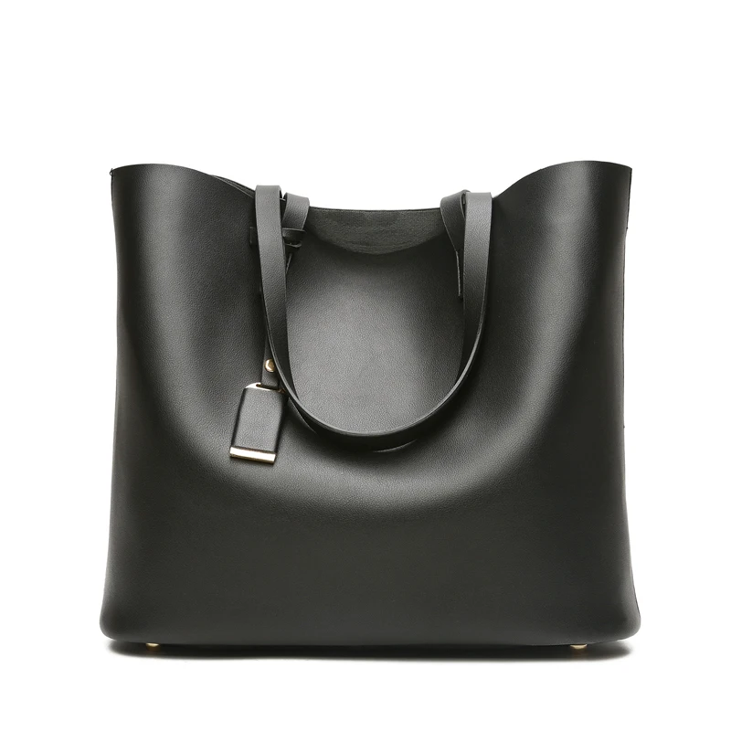 

Fashion Handbags Women Bags Designer High Quality PU Leather Ladies Bag Black Big Solid Women Shoulder Bags Large Capacity Tote