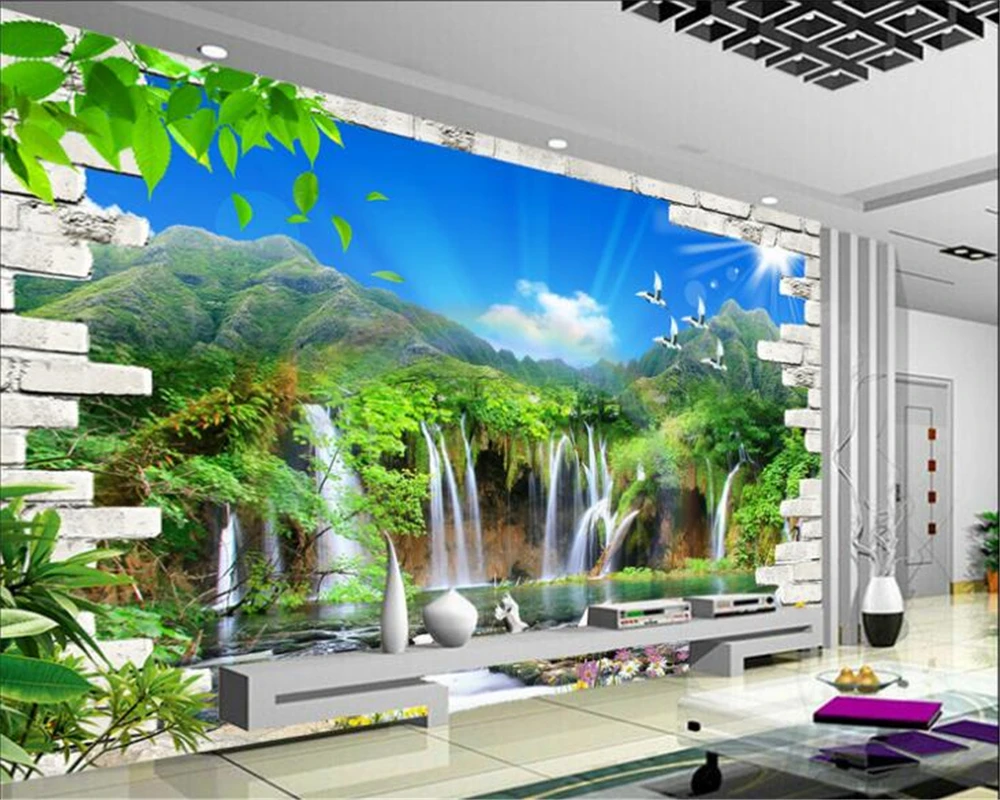 

beibehang wallpaper for walls 3 d any size high fresco wallpaper 3D landscape painting TV backdrop wall papel de parede tapety