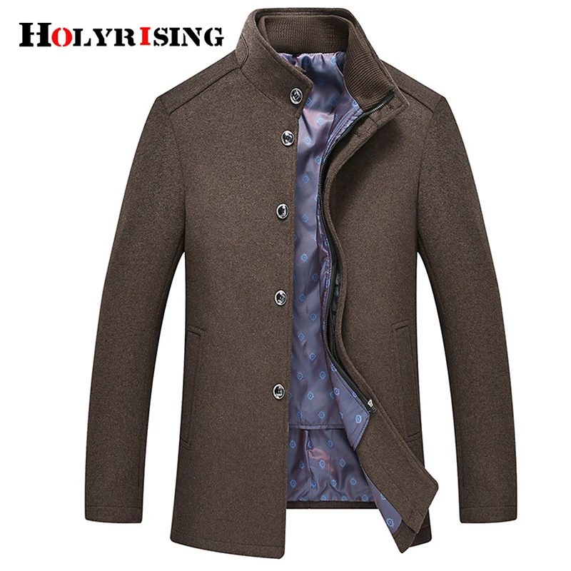 Holyrising Men Wool Coats Business OverCoats Stylish Casaco Masculino Coat Turn Collar Coat For Men Warm Male Clothing 18923-5 Holyrising Men Wool Coats Business OverCoats Stylish Casaco Masculino Coat Turn Collar Coat For Men Warm Male Clothing 18923-5