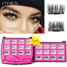 OYAFUN 12 PC Магнит 3D Магнитный толще многоразовая ложная тушь для ресниц 4 шт./пара