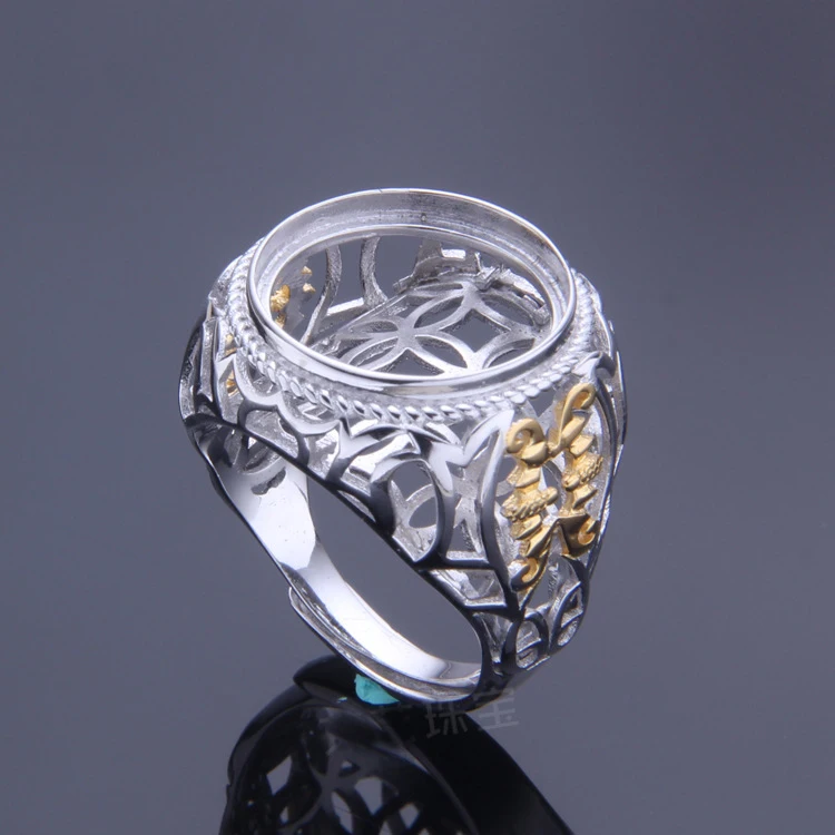 16*16 мм 925 пробы серебро для мужчин полу крепление основы заготовки база чистый блокнот Винтаж кольца кольцо набор ювелирных изделий подарок diy A2085