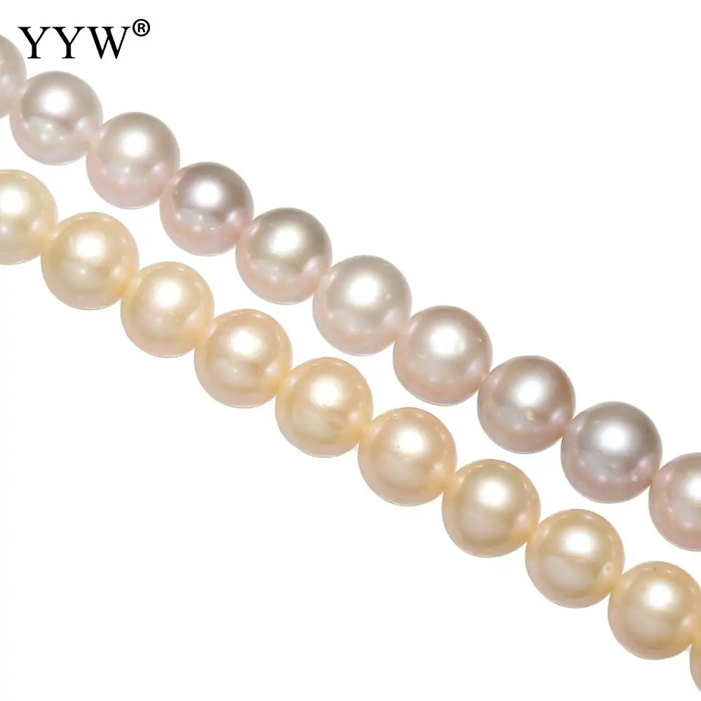 

High Quality Cultured Round Freshwater Pearl Beads natural 9-10mm Approx 0.8mm Sold Per Approx 15 Inch Strand for DIY Jewelry