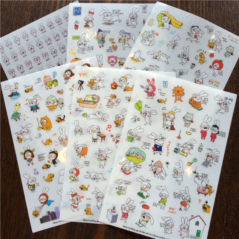 12 листов Симпатичные канцелярские принадлежности Kawaii Deco мультфильм кролик
