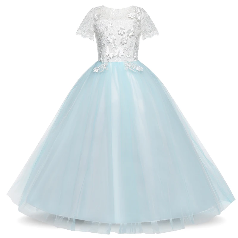 Элегантное платье принцессы для девочек детское вечернее бальное платье, свадебный костюм для девочек детские торжественные платья для девочек от 6 до 14 лет