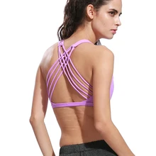 BESGO женский спортивный лифчик Пуш Ап сексуальный крест Спагетти ремни профессиональная Фитнес Майка для занятий йогой топы без рукавов тренировки спортивные рубашки