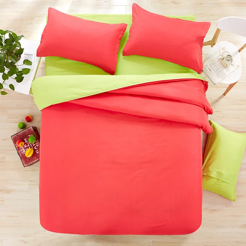 

Fashion Brick green solid color bedding AB surface version of design bed sheet pattern 4Pcs duvet cover bed sheet pillowcase