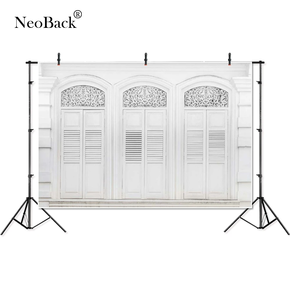 NeoBack 5x3ft Photography backdrop Beige Brick Gate Door Photo Backdrop
