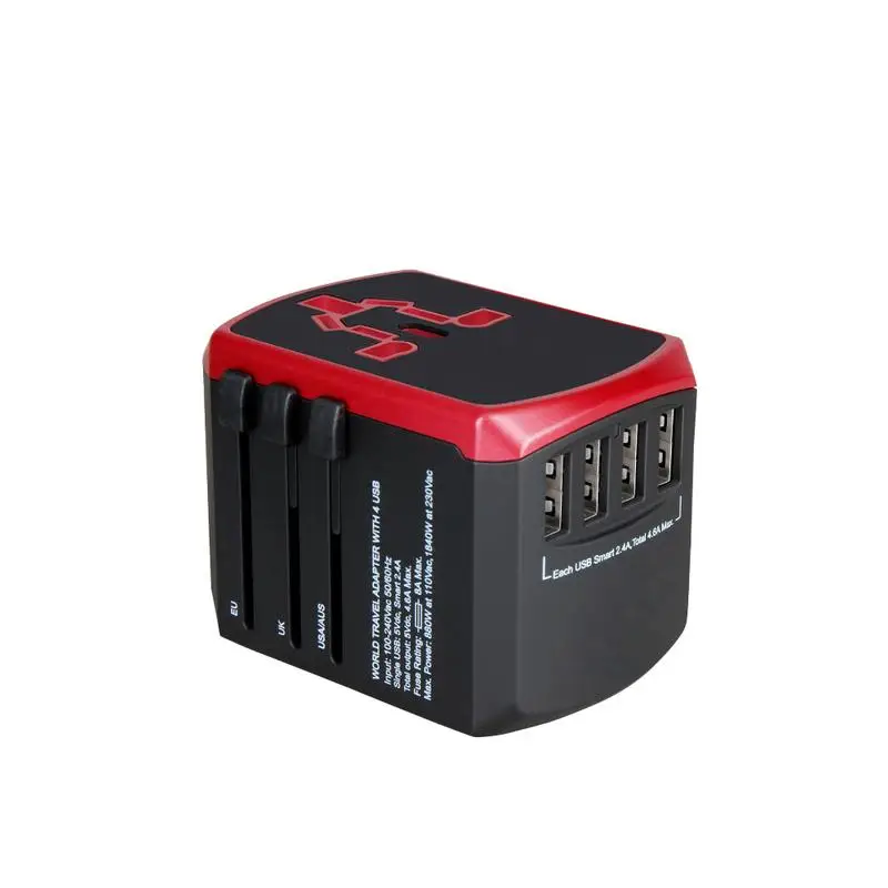 

Universal Global Travel Plug Adapter 4USB Super Large 4600mAh Fast Charging And Smart Charging With Smart IC