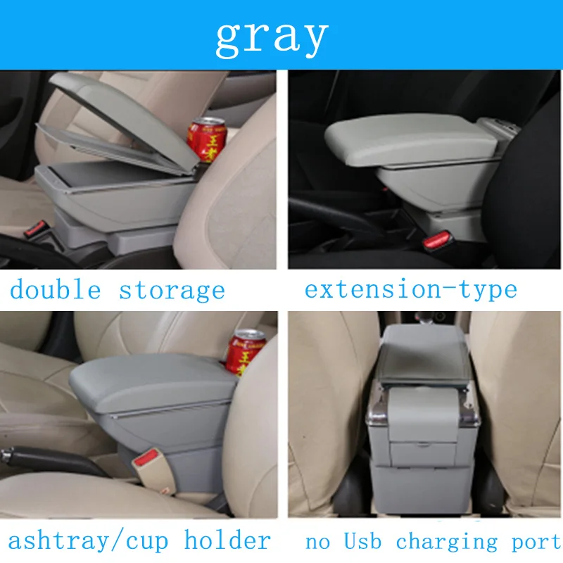 Car Multi-function Modified Central Armrest Box For Honda Civic 2006-2011 Accord Fit City CRV Volvo S60 XC90 V40 V70 V50 V60 - Название цвета: B-gray