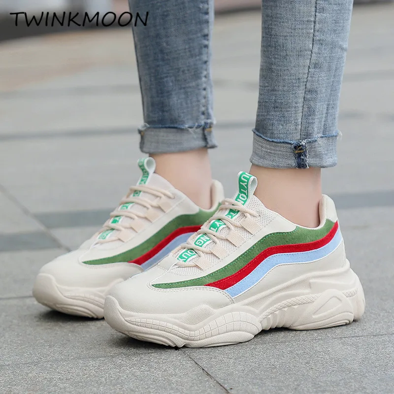 Женские кроссовки Basket Femme женские на платформе обувь танкетке для женщин Яркие