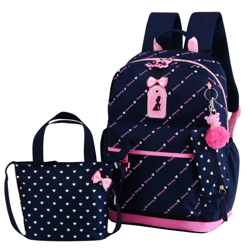 3 шт./компл., детская школьная сумка для девочек, детские школьные сумки с принтом, школьный рюкзак для девочек, милый детский рюкзак принцессы, школьный рюкзак