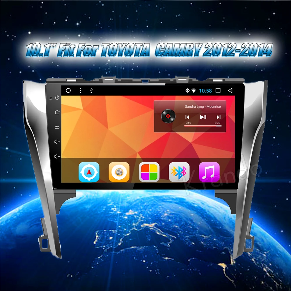 Top Krando Android 8.1 10.1" IPS Full touch Big screen car multimedia system for TOYOTA CAMRY 2012-2014 gps navigation video player 0 Top Krando Android 8.1 10.1" IPS Full touch Big screen car multimedia system for TOYOTA CAMRY 2012-2014 gps navigation video player 0