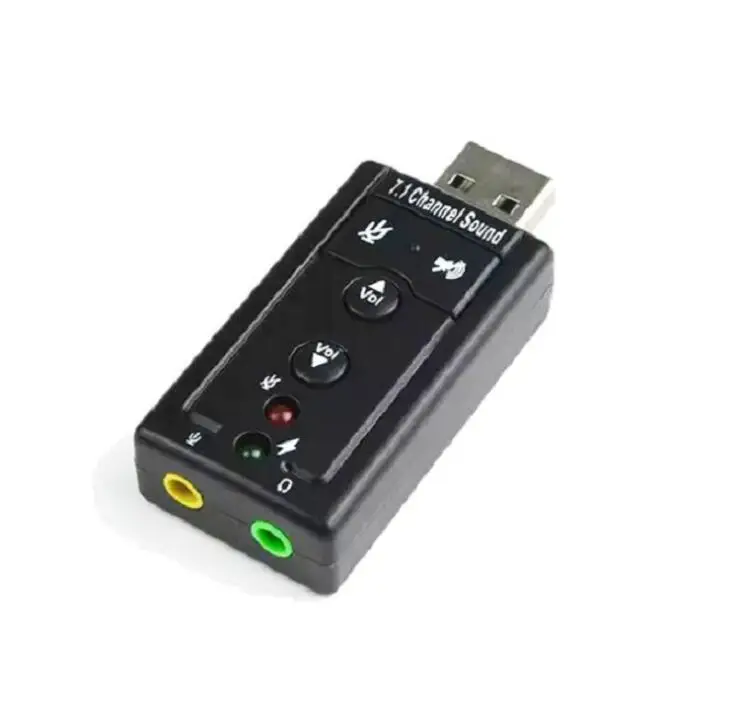 Analog 7.1 channel dynamic sound external USB sound card microphone