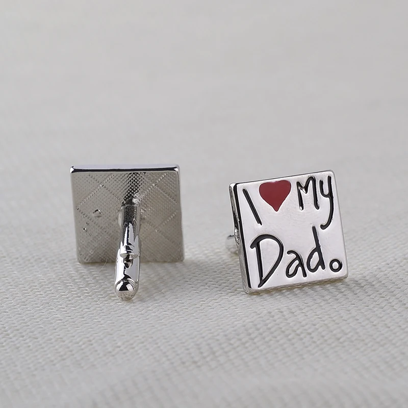 Мужская квадратная рубашка с эмалью свадебные бизнес запонки I Love My Dad подарок на