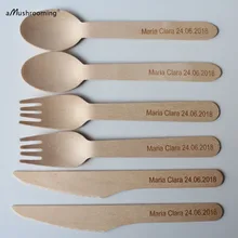 25 пользовательских наборов деревянные столовые приборы | посуда | вечеринок | Деревянный столовое серебро | деревянные ложки | вилки | ножи 16 см партия стол декор