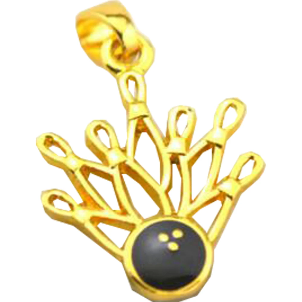 Double Nose Bowling Charm 7 Pin and Bowling Ball sports Pendant