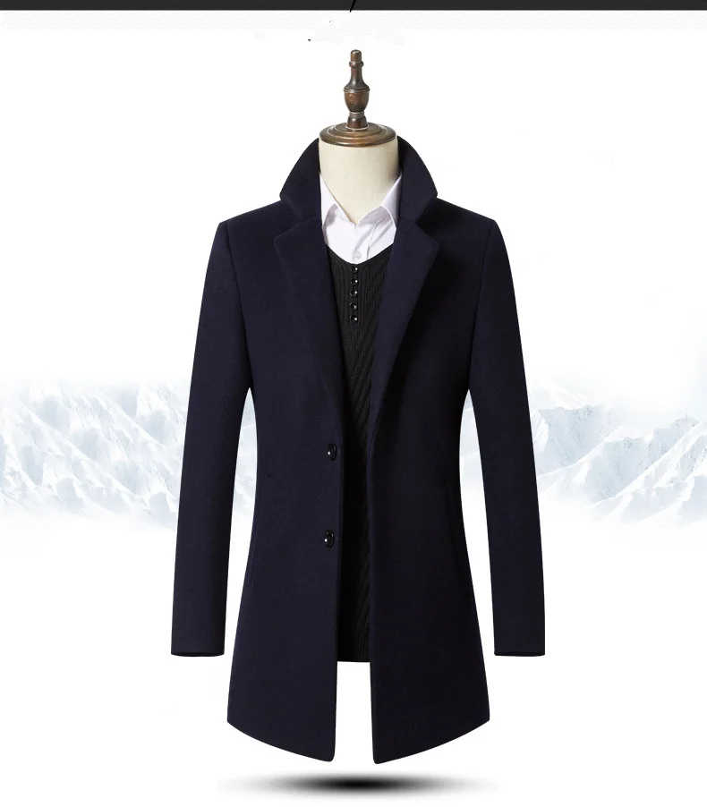 BOLUBAO, мужское зимнее пальто, новое, одноцветное, простое, длинное, с секциями, бушлат, мужской Тренч, пальто, Бизнес Стиль, повседневное пальто