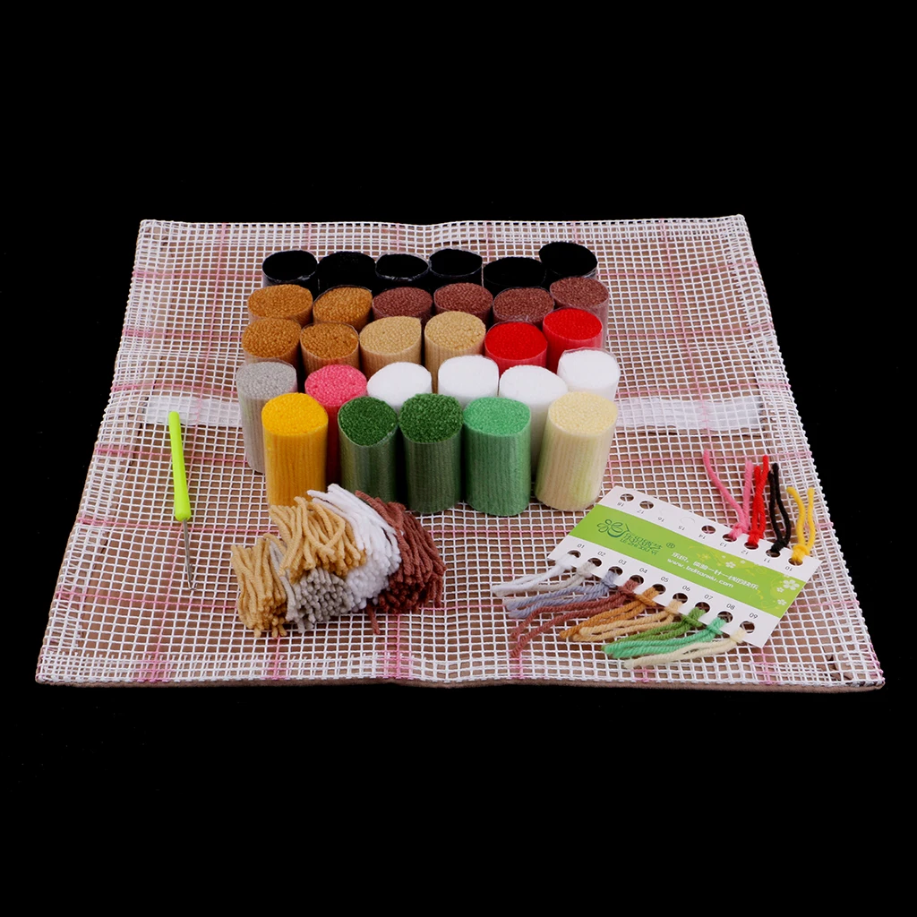 Cushion Latch Hook Kits for Kids Beginners Embroidery Cat Dog Pillow Cover Rug Making Kits Christmas Gifts