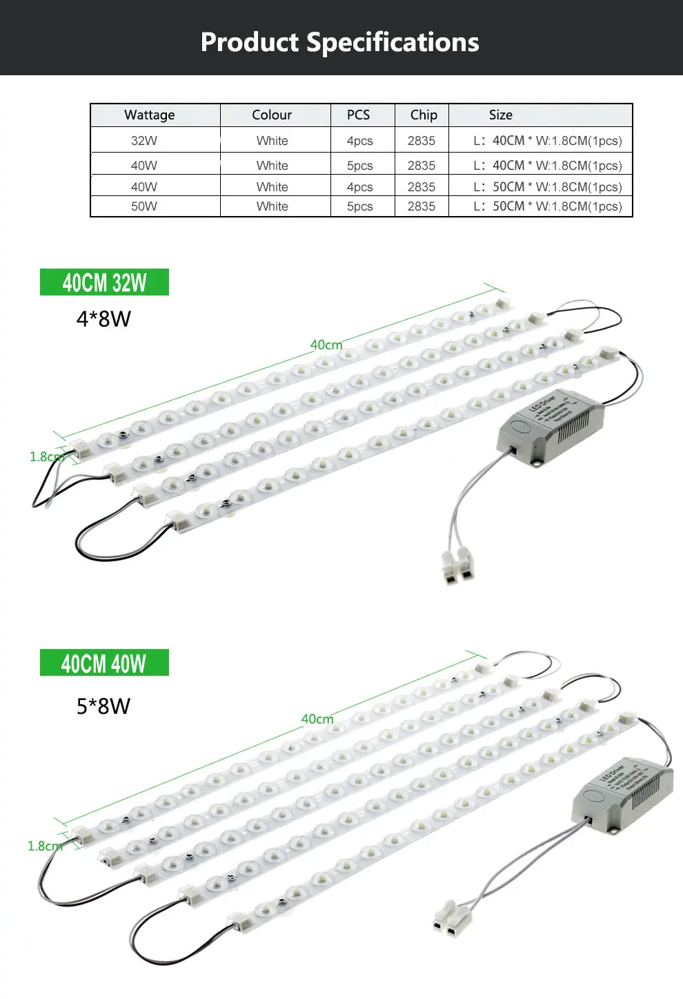 Светодиодный светильник 2835 SMD 32 Вт 40 Вт 50 Вт высокая яркость светодиодный светильник s 50 см 40 см 220 В энергосберегающий потолочный светильник