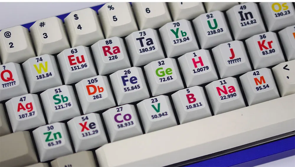 Вишневый профиль pbt keycaps 26 клавиш химический элемент периодически Таблица для механической клавиатуры сублимации