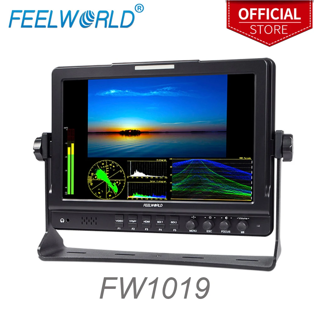 

Feelworld FW1019 10.1 Inch IPS Field Monitor with Waveform Vectorscope Color Histogram 3G-SDI DSLR Camera External LCD Monitor